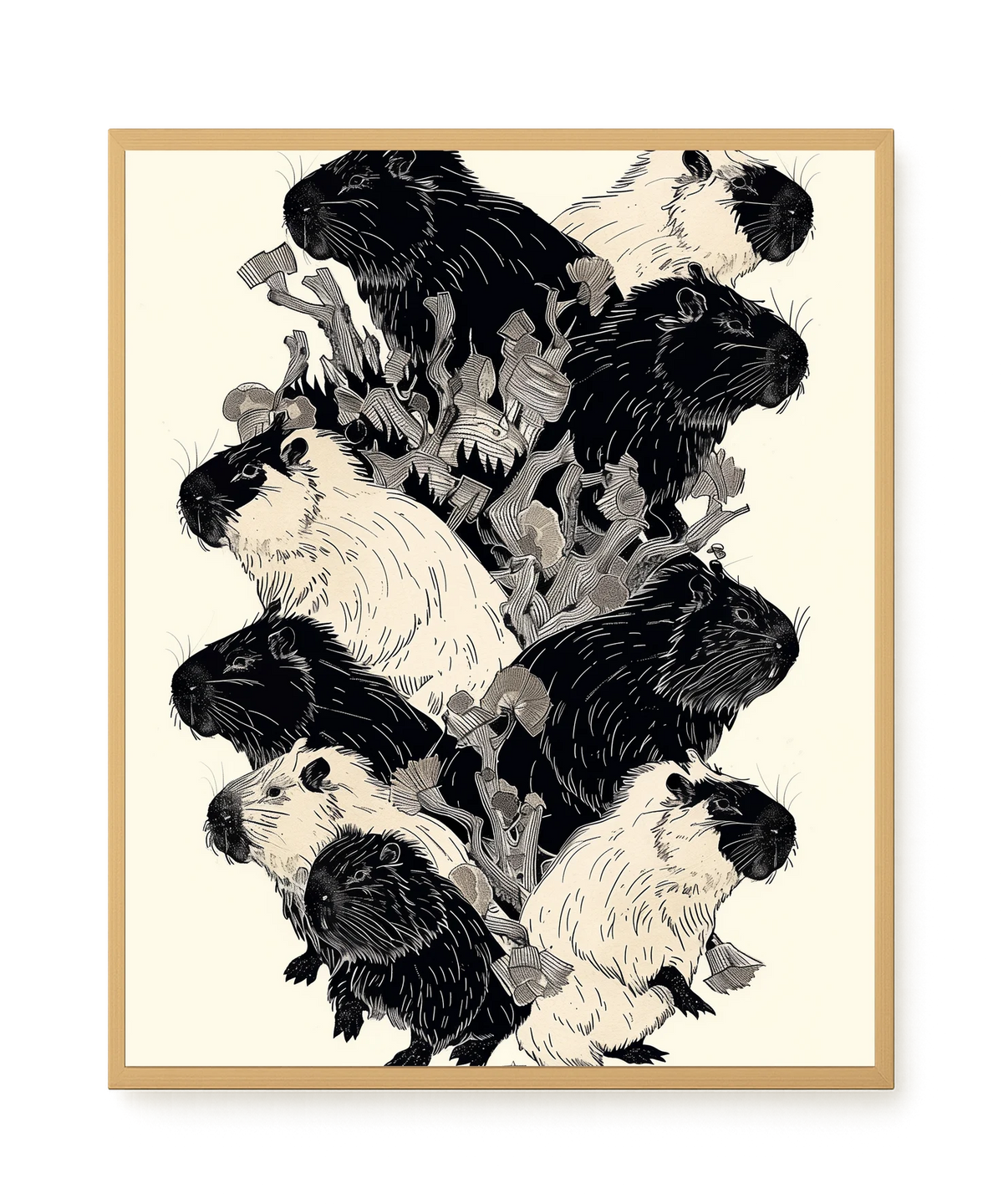 Artistic Guinea Pig Pattern Canvas Wall Art