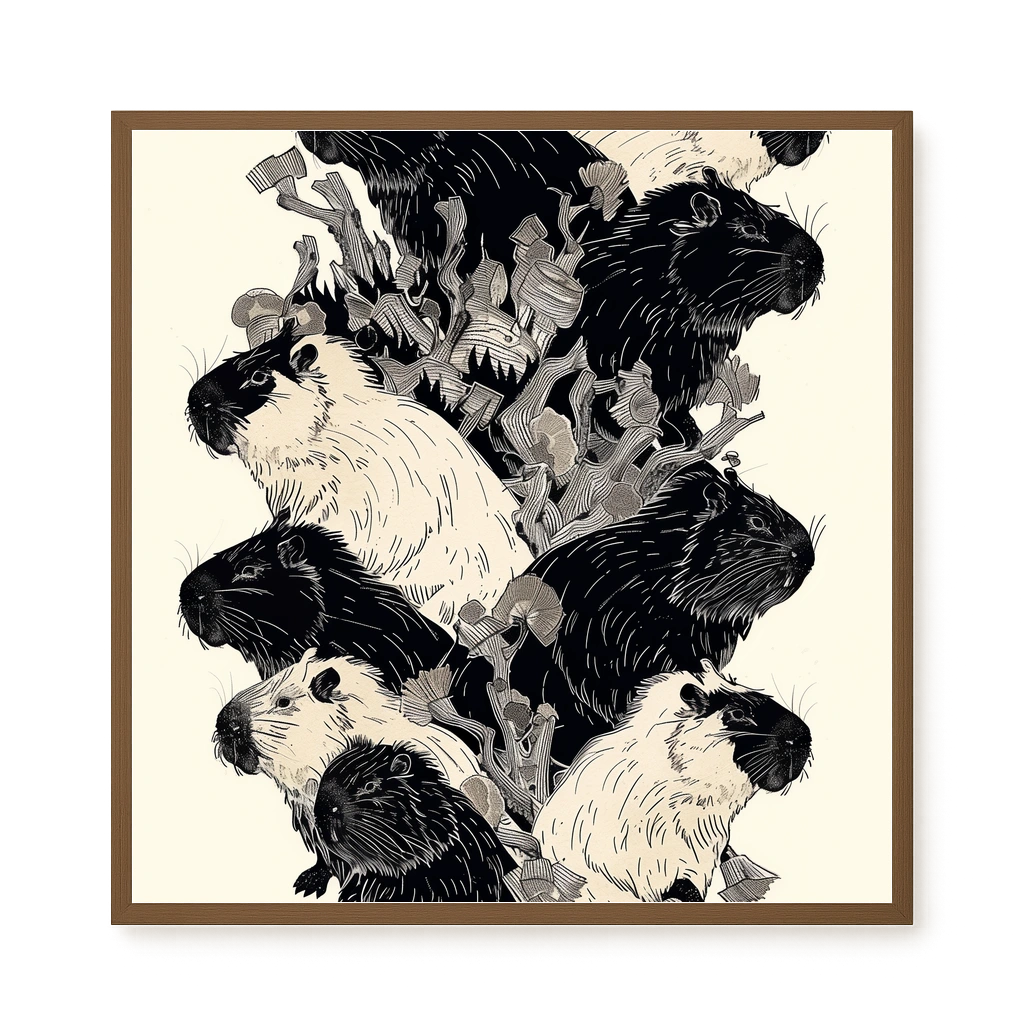 Artistic Guinea Pig Pattern Canvas Wall Art