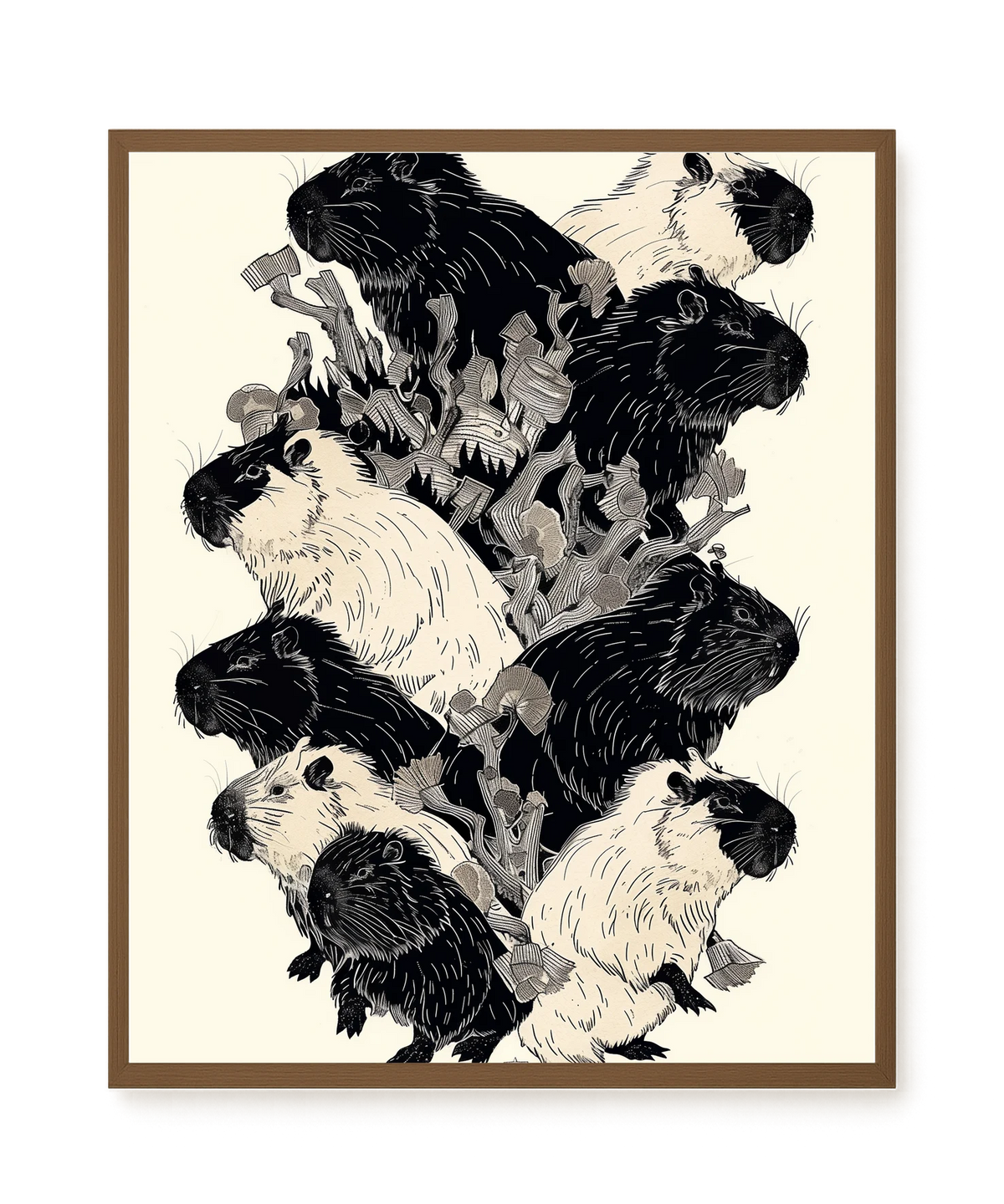 Artistic Guinea Pig Pattern Canvas Wall Art