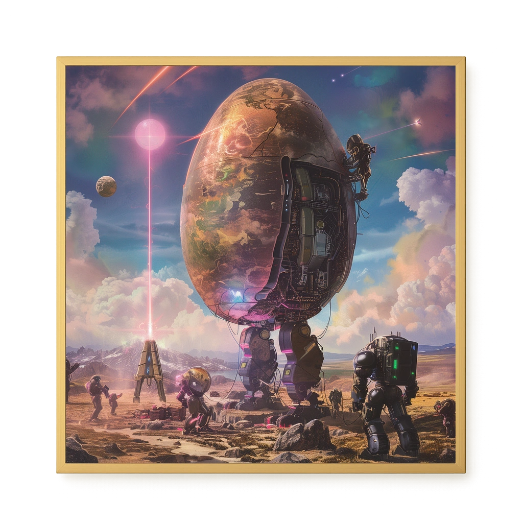 Mechanical World Birth Canvas Print