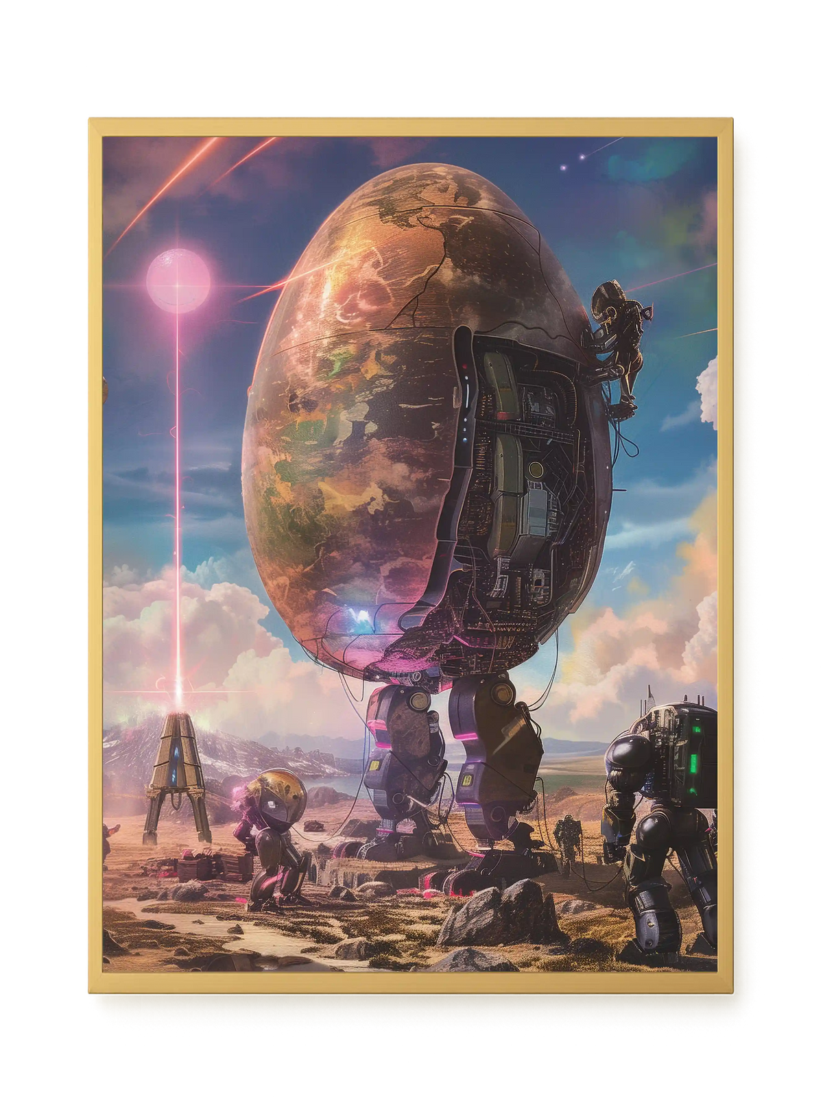 Mechanical World Birth Canvas Print
