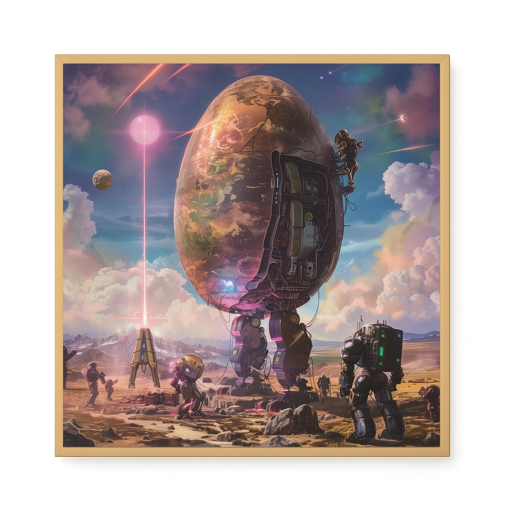 Mechanical World Birth Canvas Print