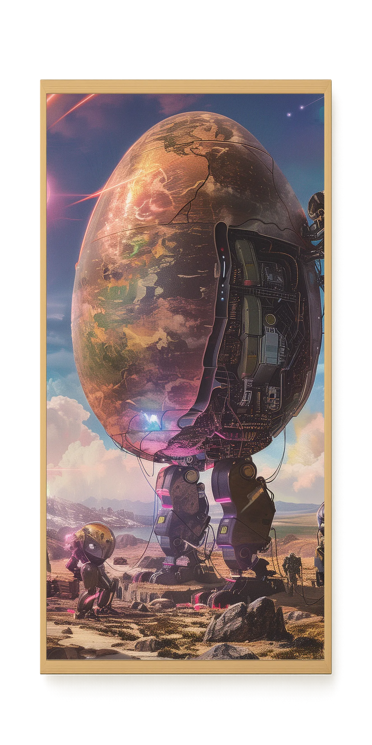 Mechanical World Birth Canvas Print