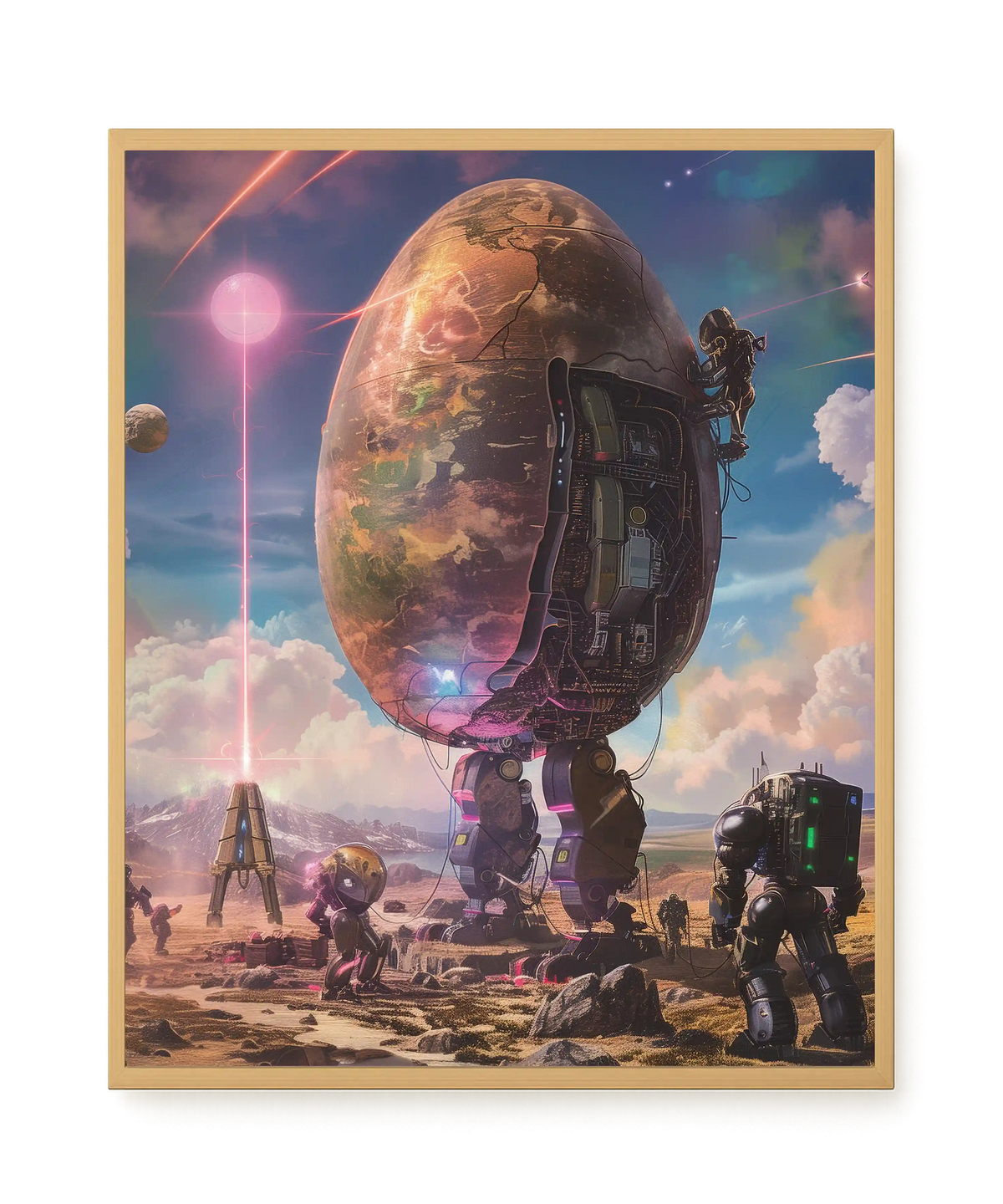 Mechanical World Birth Canvas Print