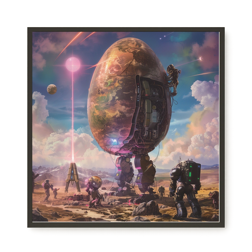 Mechanical World Birth Canvas Print