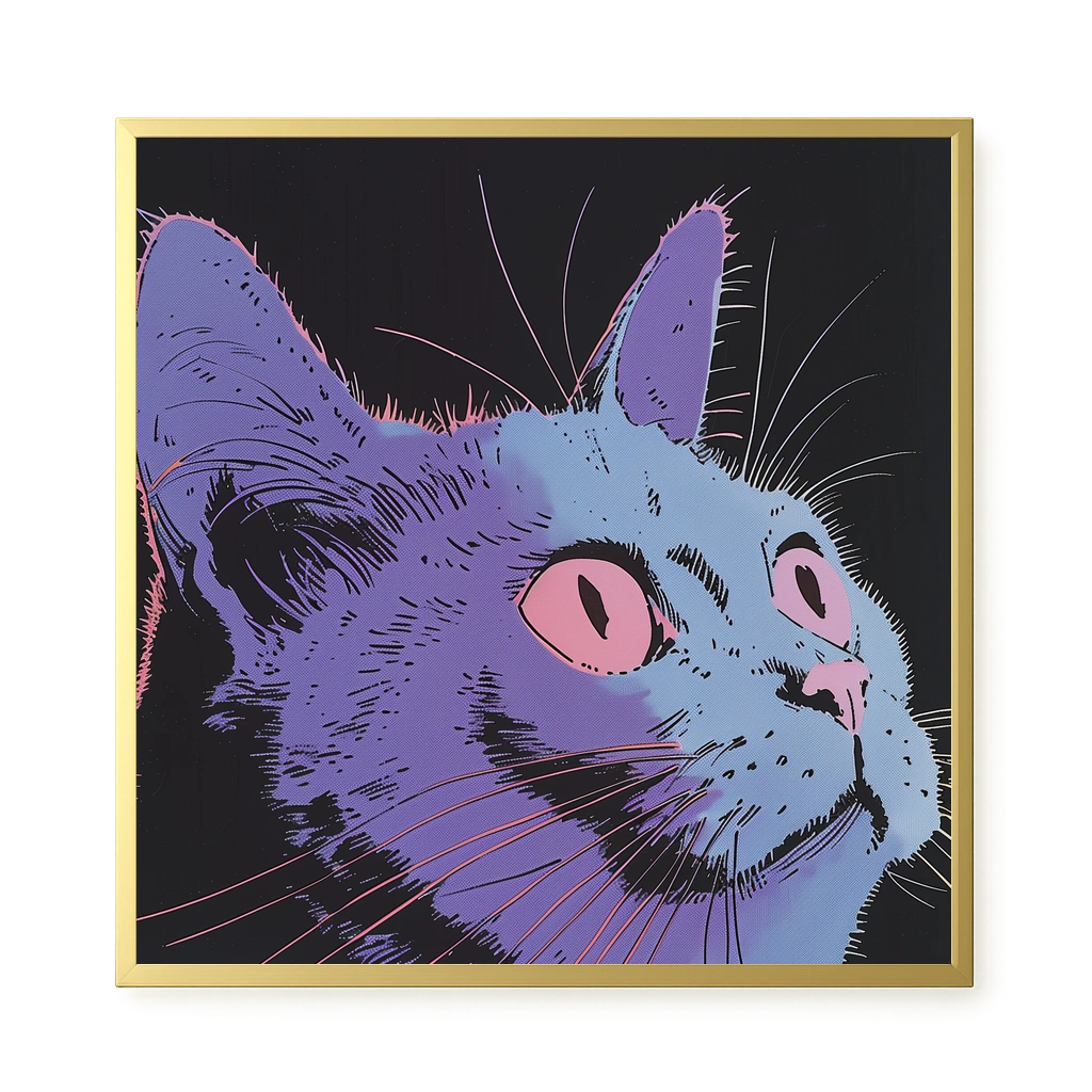 Neon Dream Cat Canvas Print