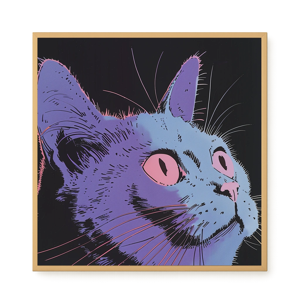 Neon Dream Cat Canvas Print
