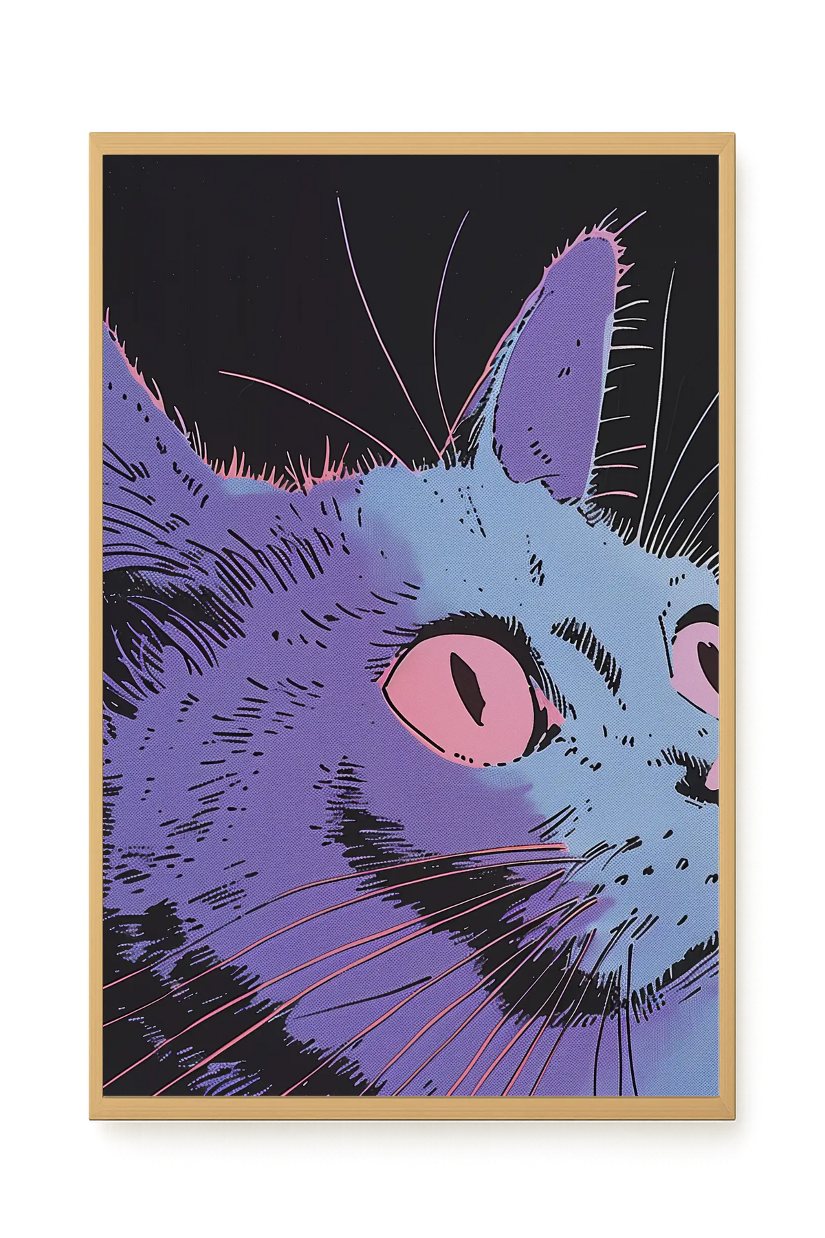 Neon Dream Cat Canvas Print