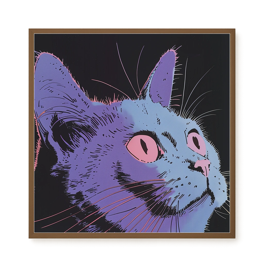 Neon Dream Cat Canvas Print
