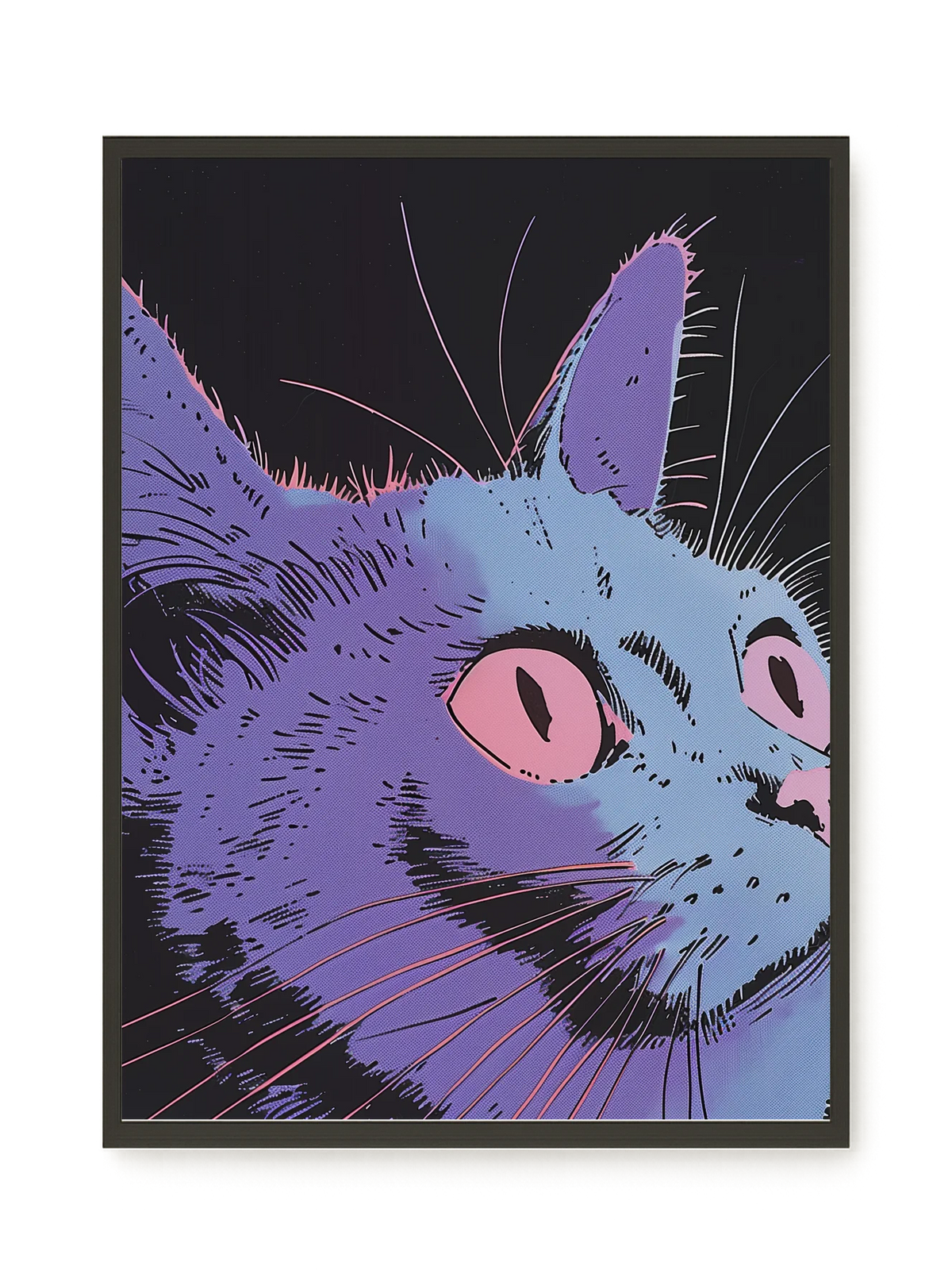Neon Dream Cat Canvas Print
