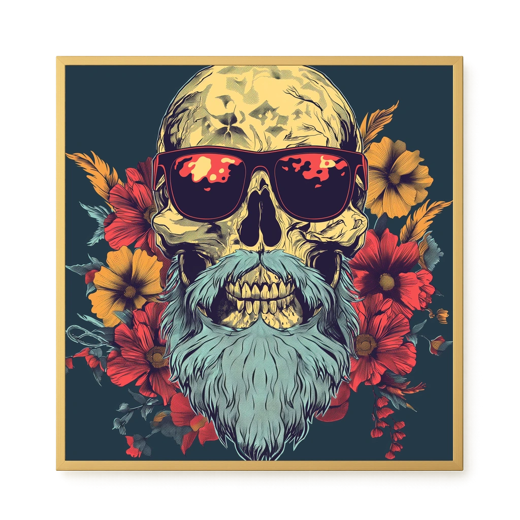 Floral Skull Canvas Wall Art