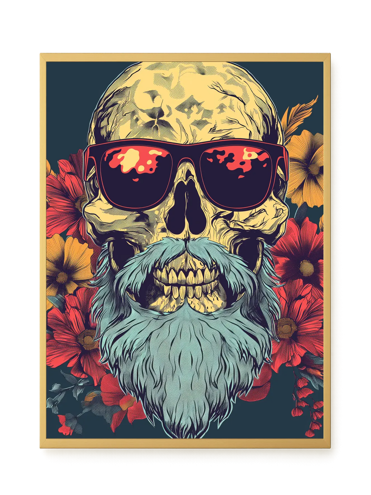 Floral Skull Canvas Wall Art