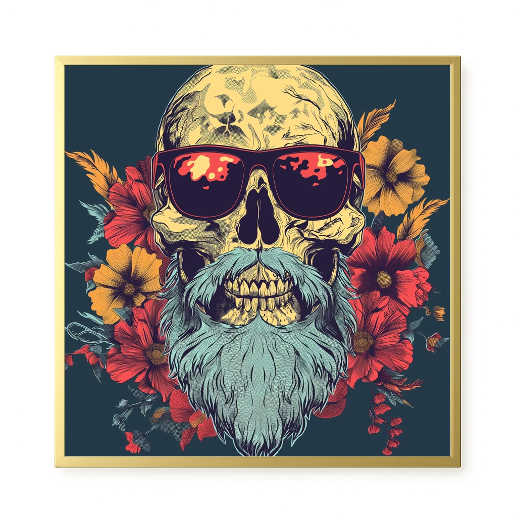 Floral Skull Canvas Wall Art