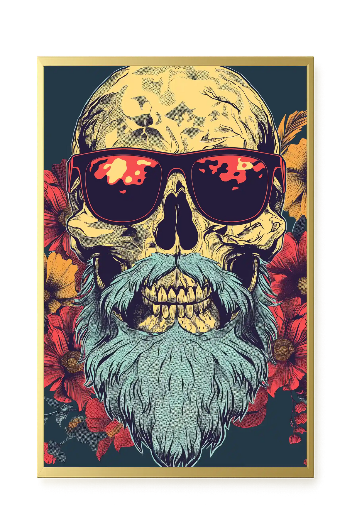 Floral Skull Canvas Wall Art