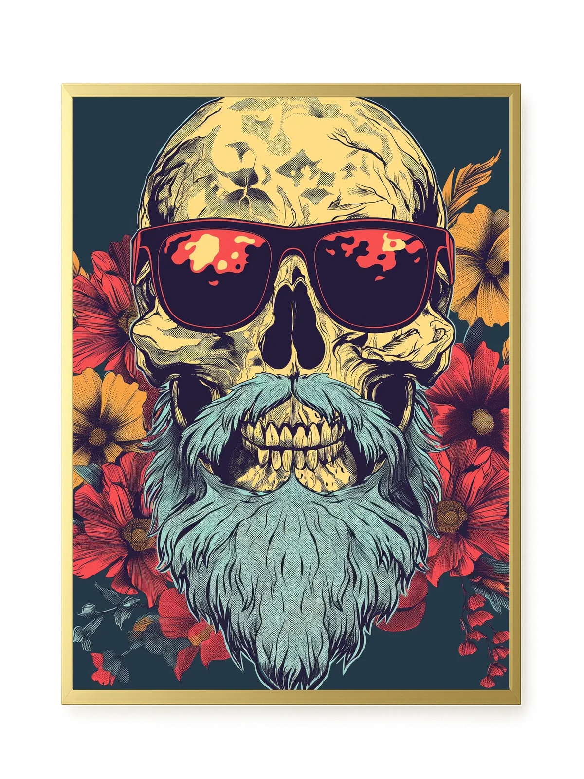 Floral Skull Canvas Wall Art