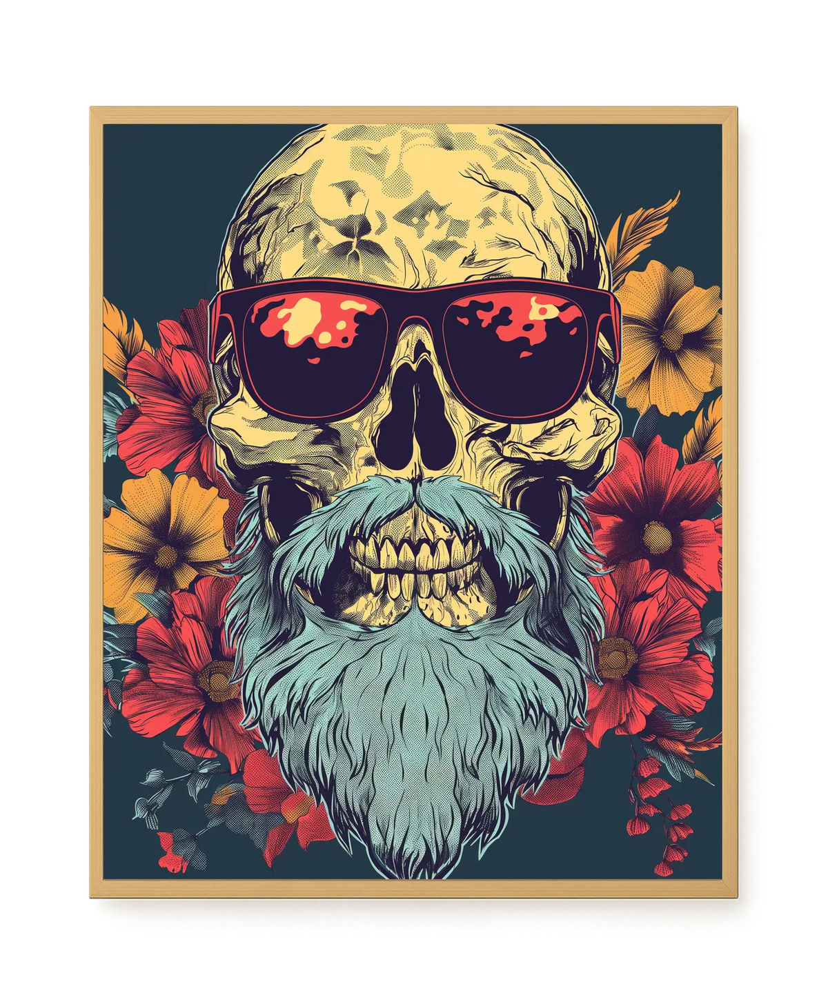 Floral Skull Canvas Wall Art
