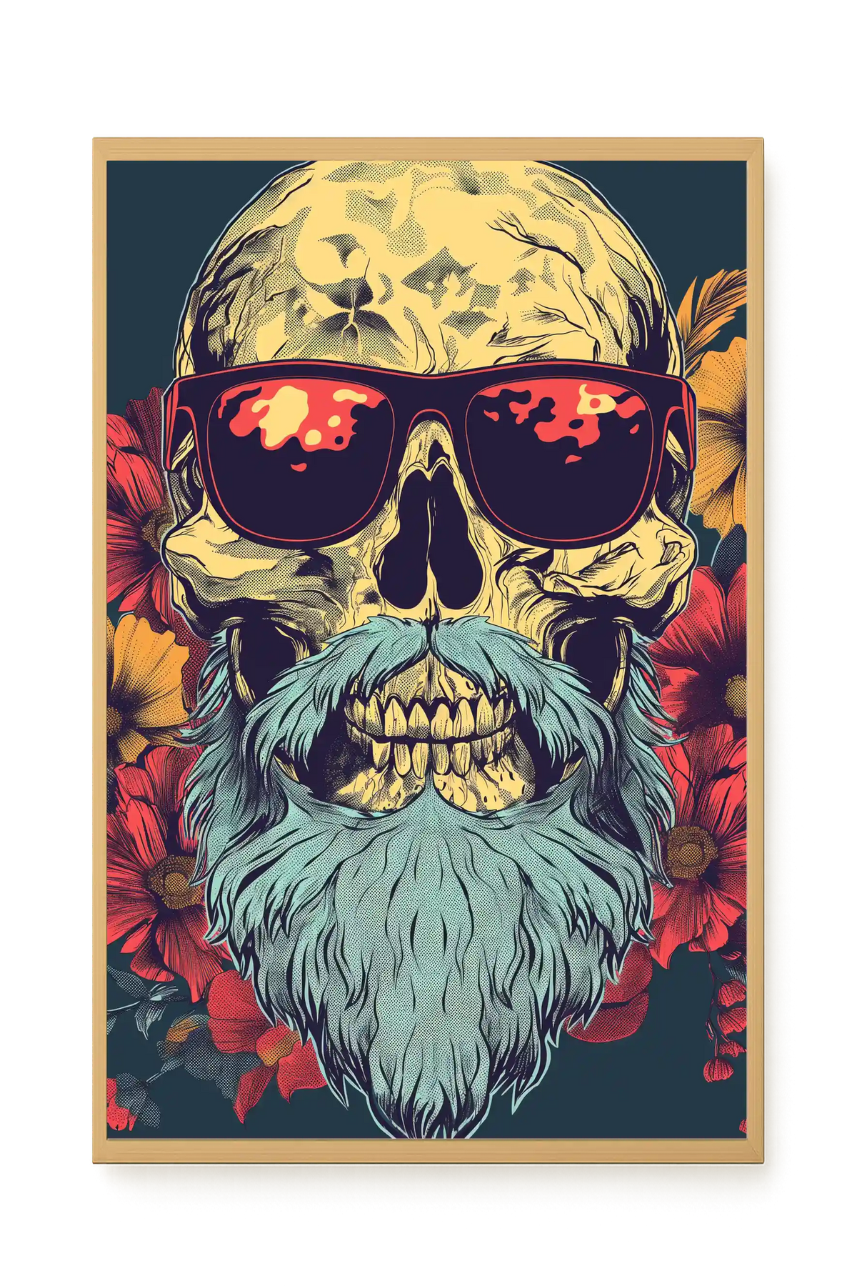 Floral Skull Canvas Wall Art