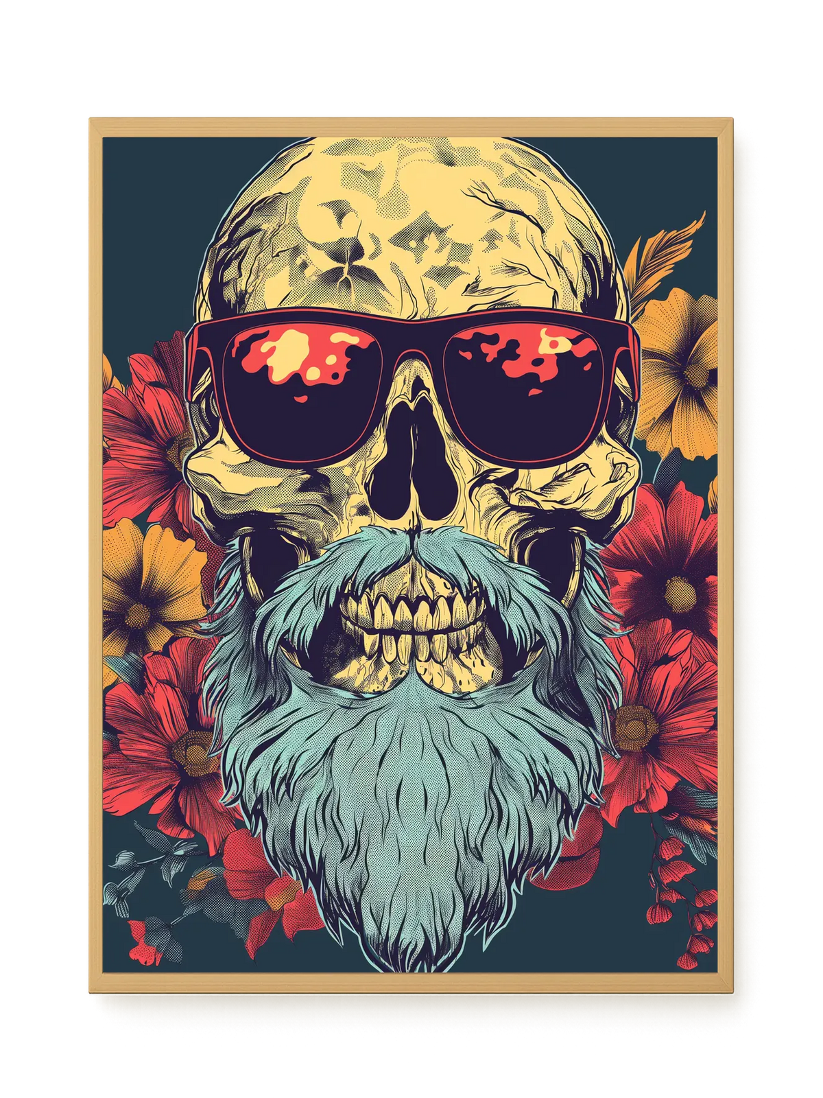 Floral Skull Canvas Wall Art