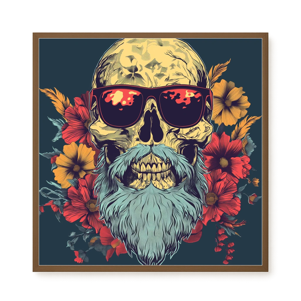 Floral Skull Canvas Wall Art