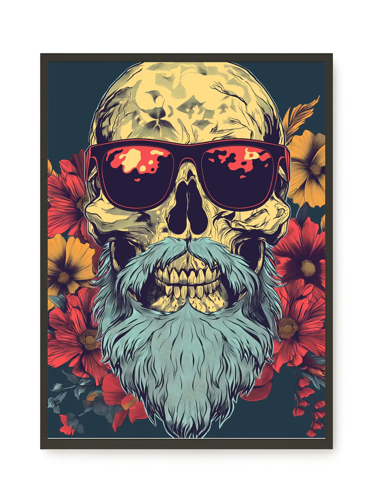 Floral Skull Canvas Wall Art
