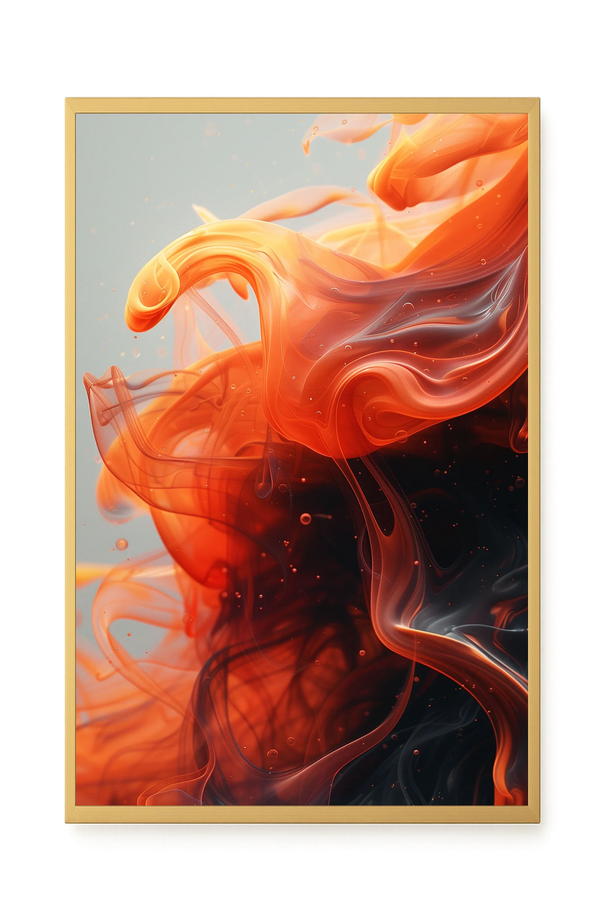 Fiery Abstract Flow Canvas Wall Art