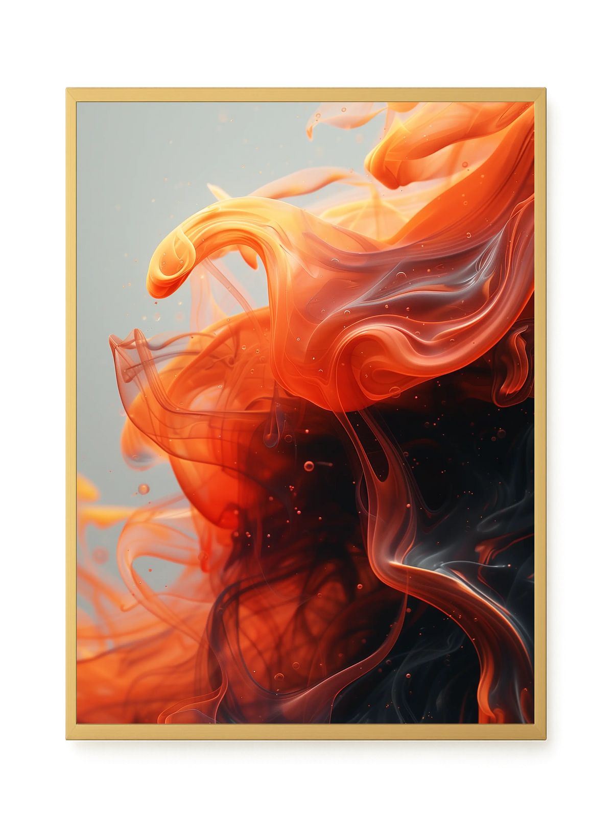 Fiery Abstract Flow Canvas Wall Art