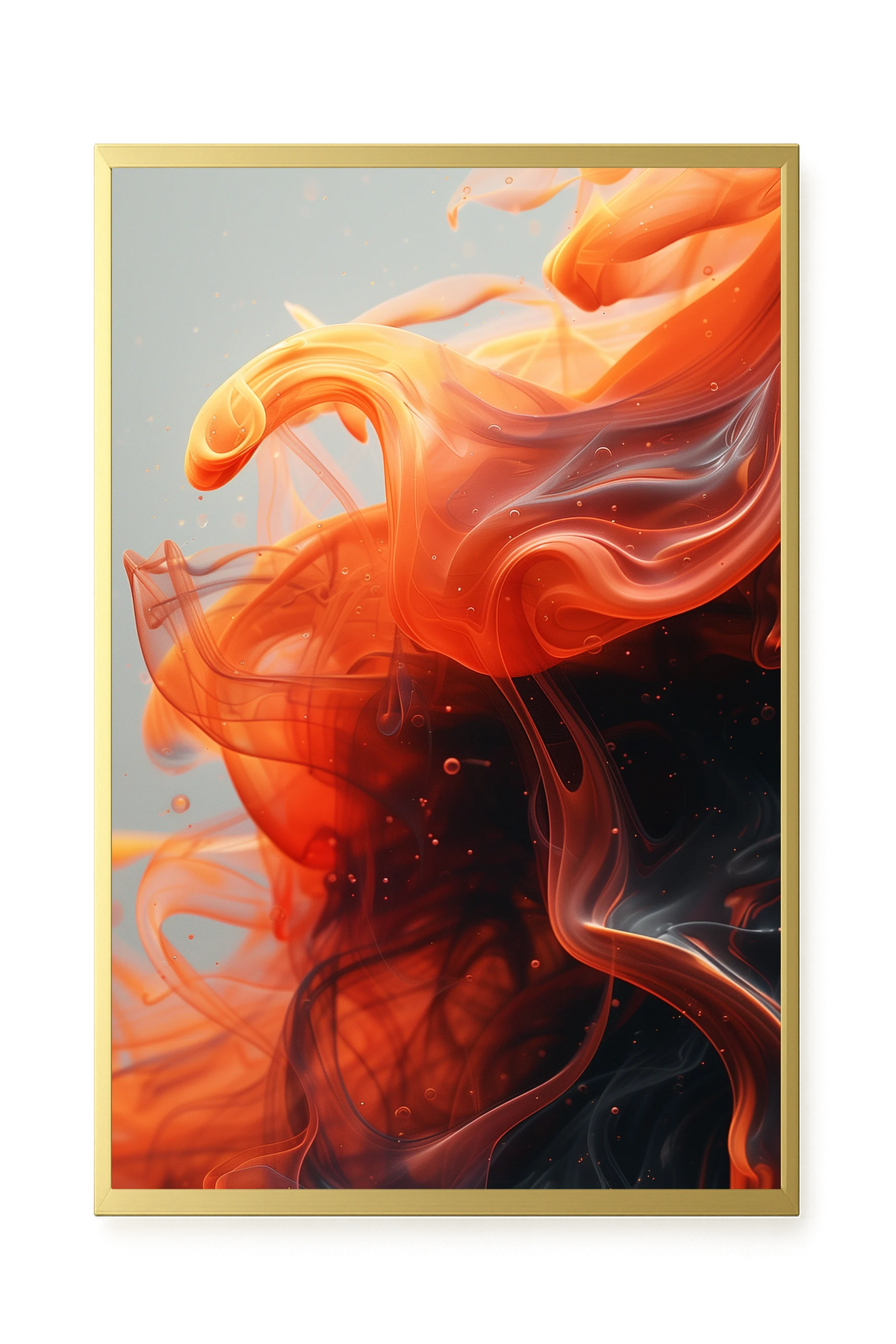 Fiery Abstract Flow Canvas Wall Art
