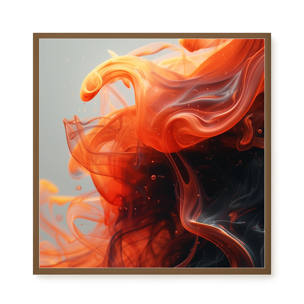 Fiery Abstract Flow Canvas Wall Art