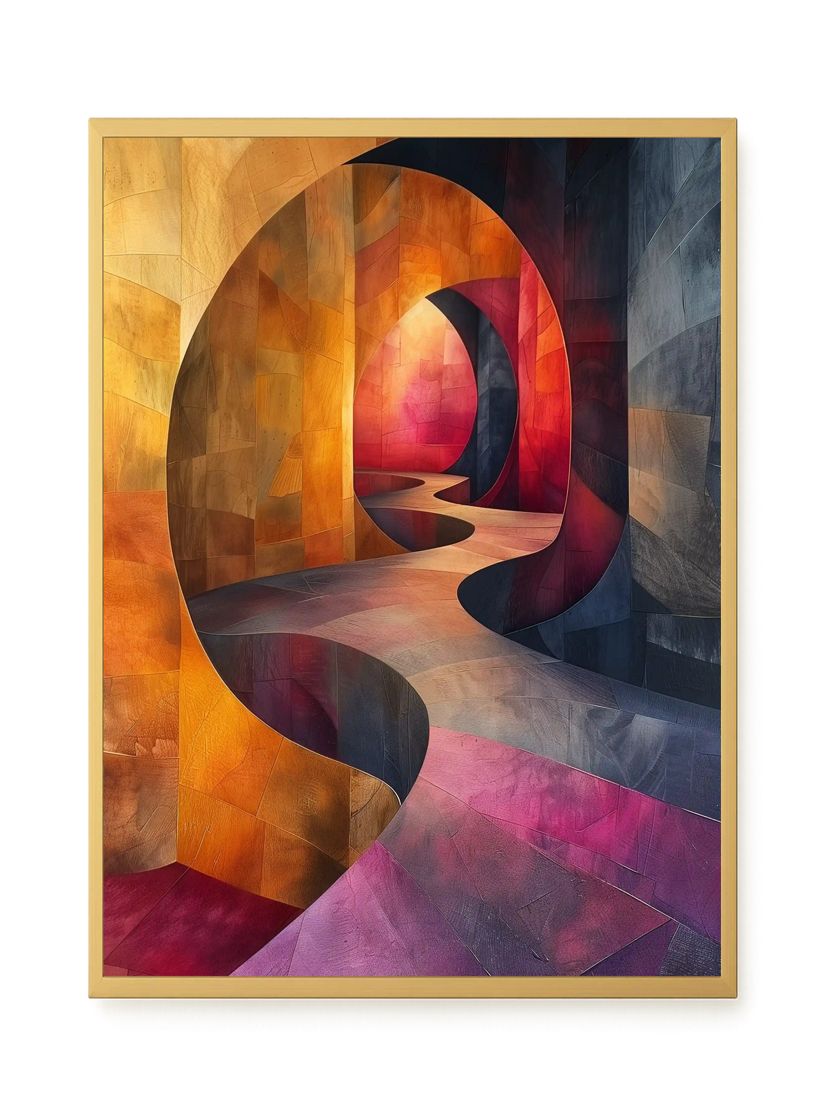 Winding Color Path Canvas Wall Art