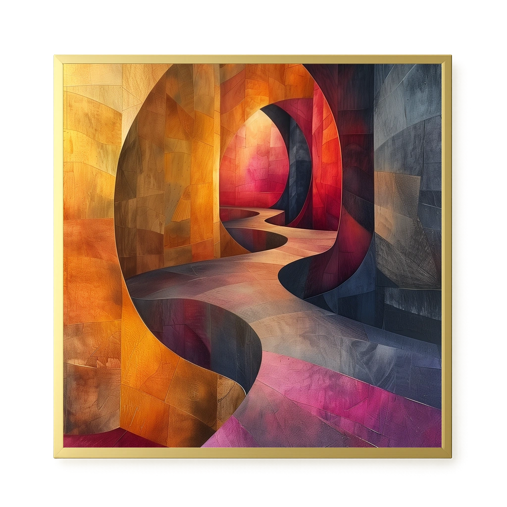 Winding Color Path Canvas Wall Art
