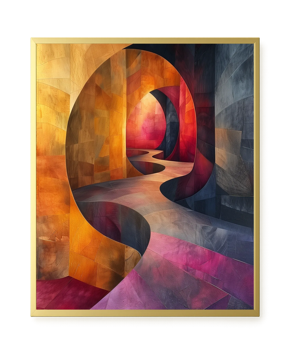 Winding Color Path Canvas Wall Art
