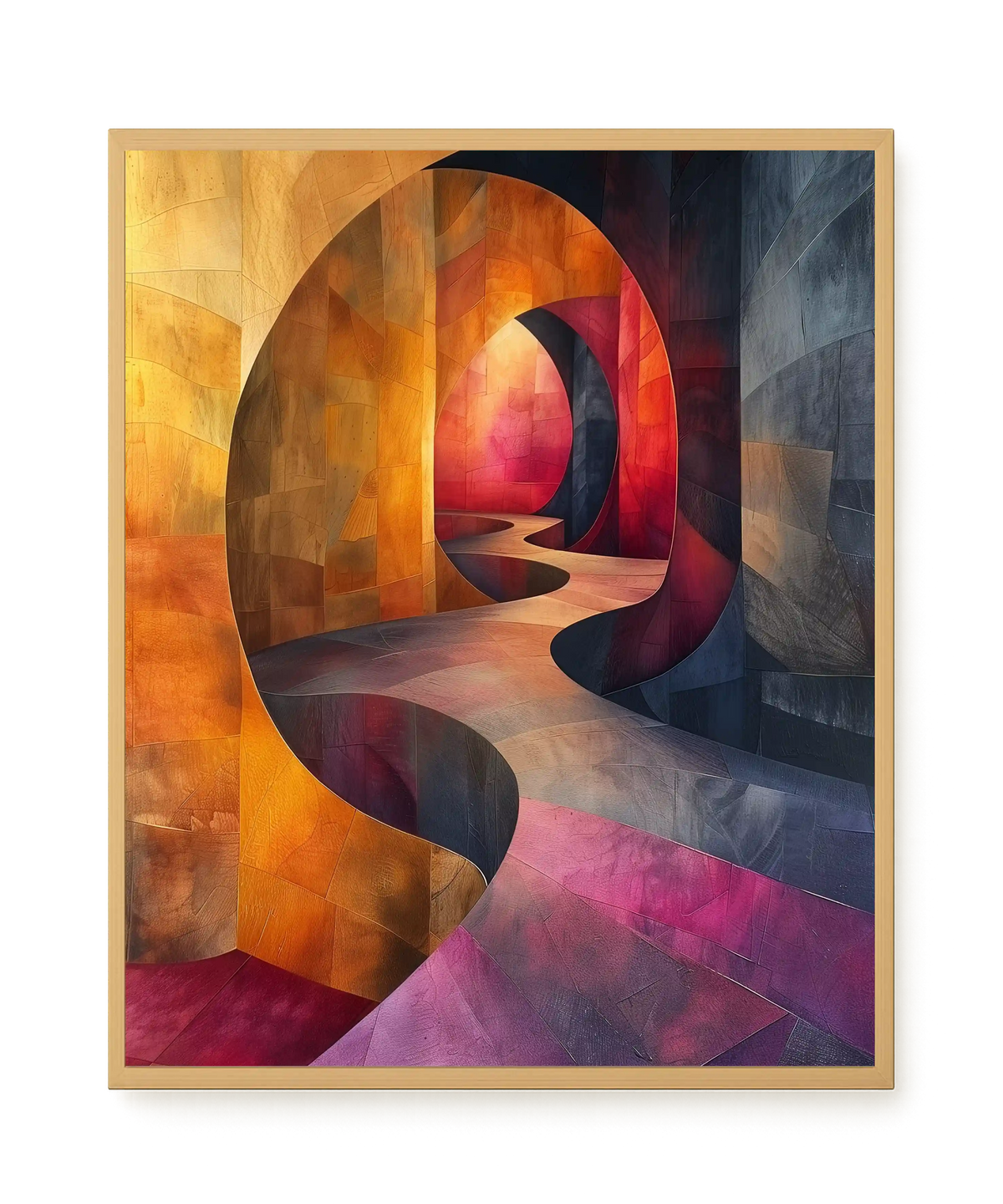 Winding Color Path Canvas Wall Art