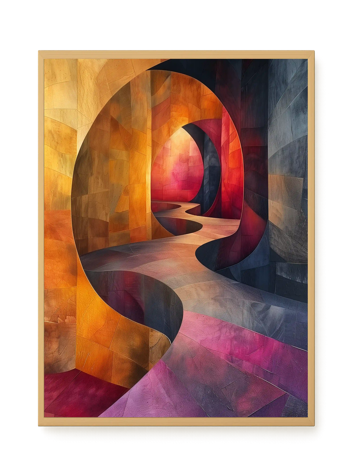 Winding Color Path Canvas Wall Art