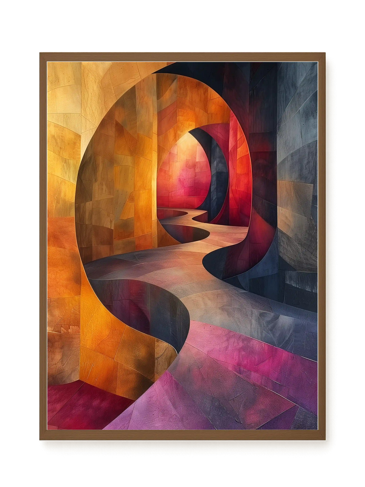 Winding Color Path Canvas Wall Art