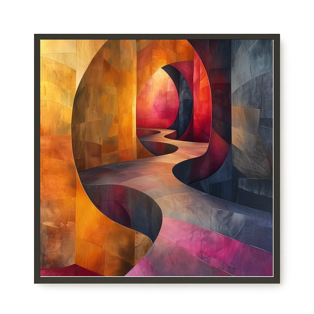 Winding Color Path Canvas Wall Art