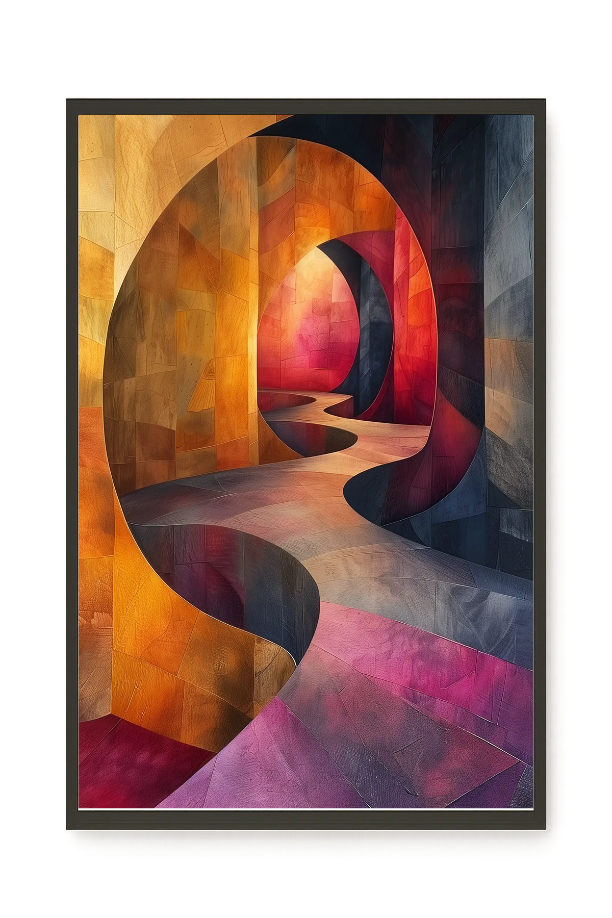 Winding Color Path Canvas Wall Art