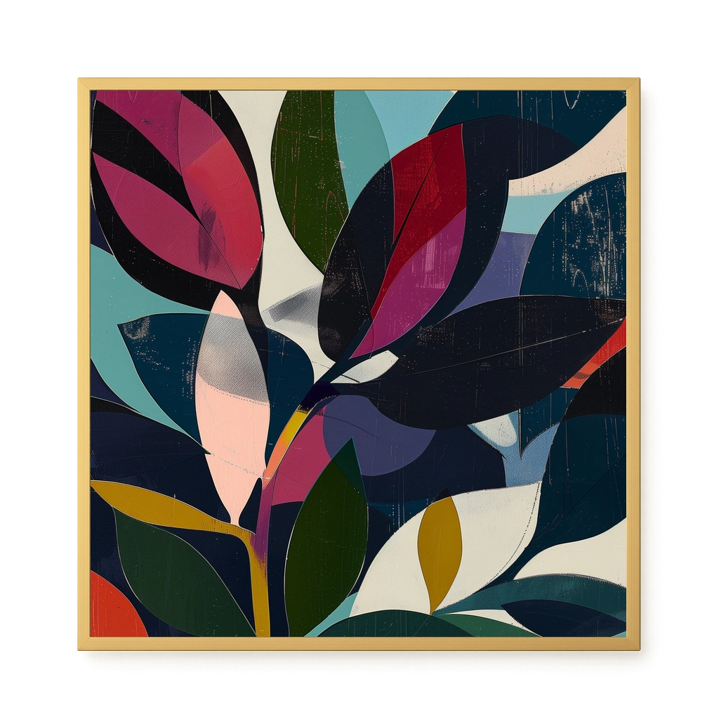 Modern Color Leaves Canvas Print