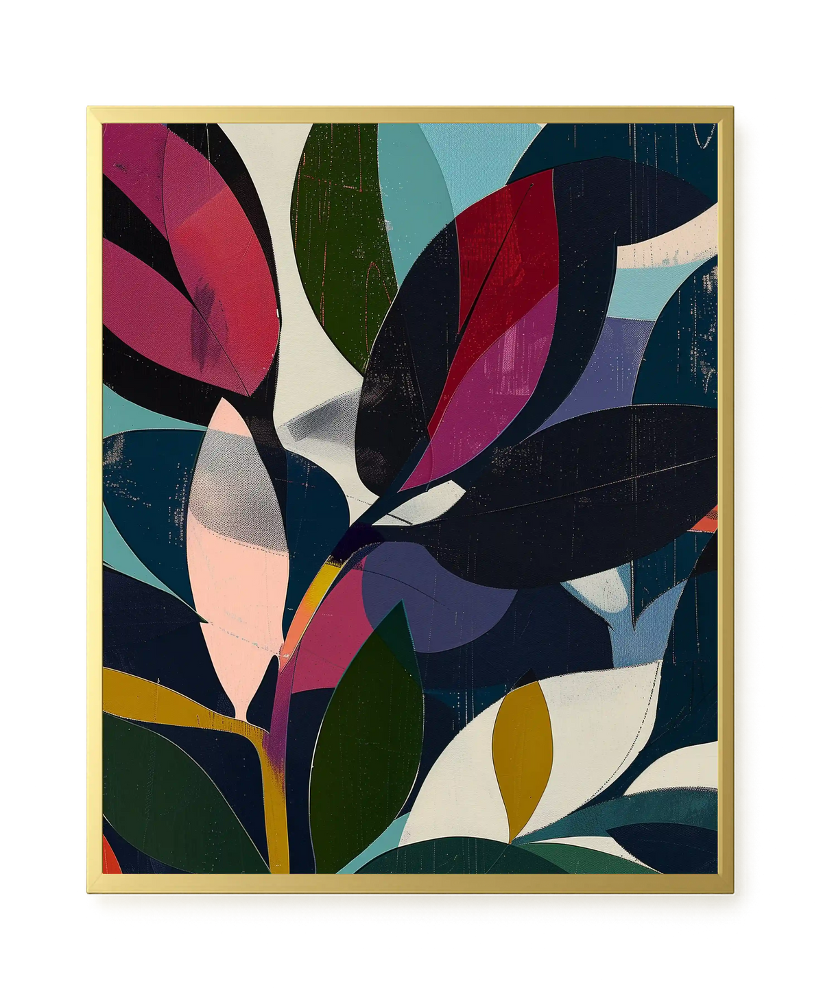 Modern Color Leaves Canvas Print