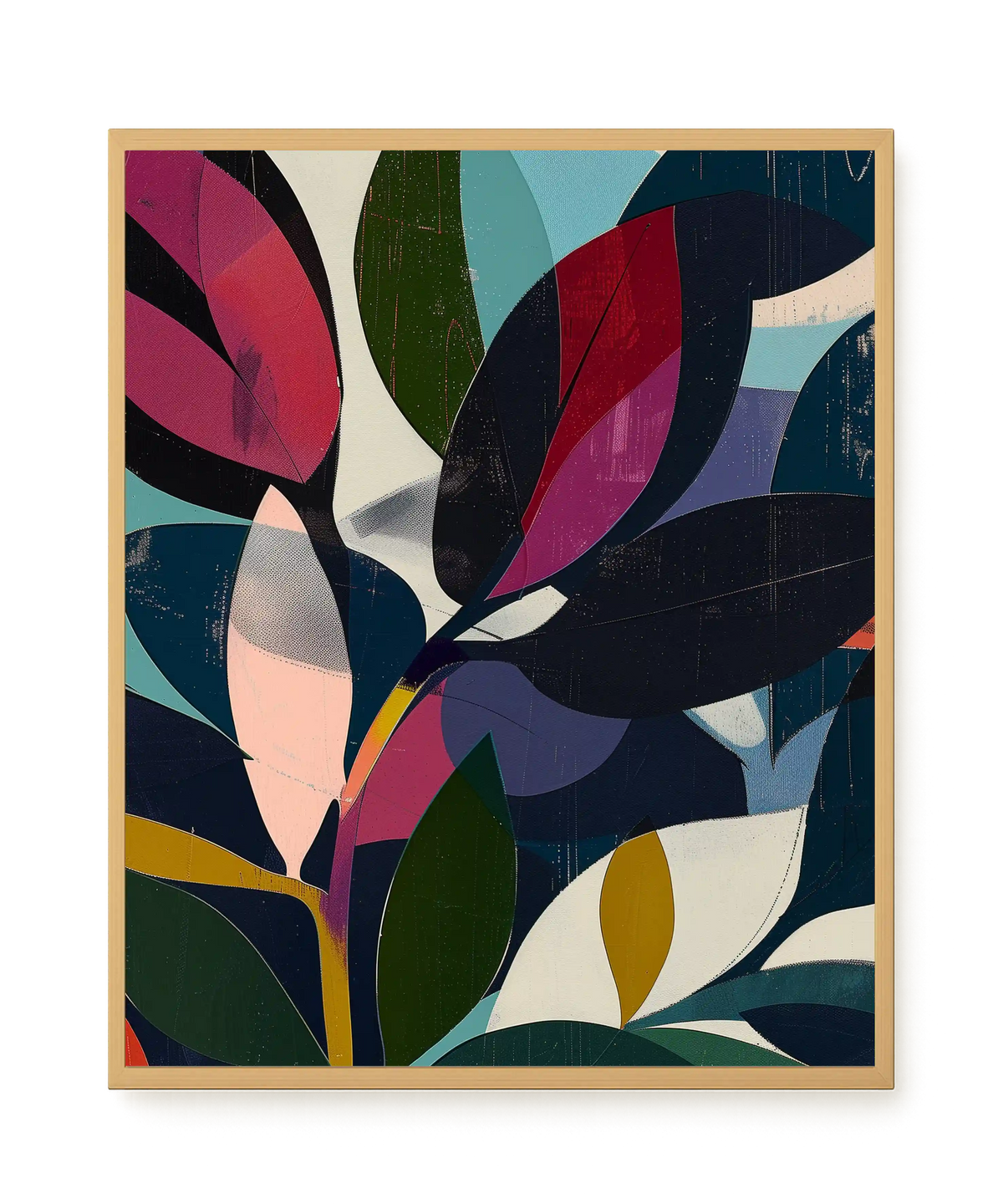 Modern Color Leaves Canvas Print