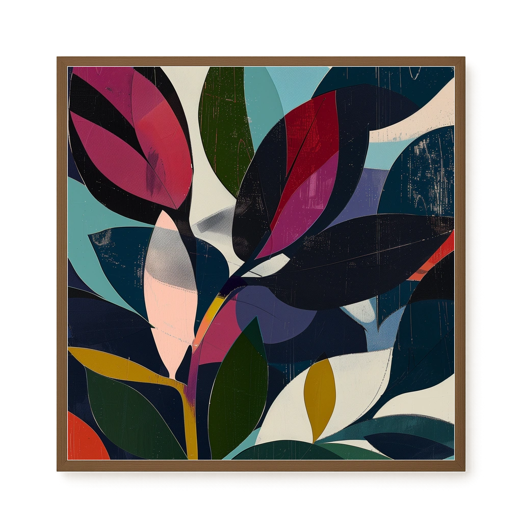 Modern Color Leaves Canvas Print