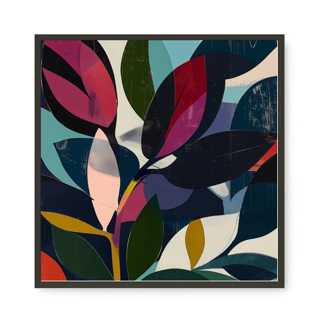 Modern Color Leaves Canvas Print