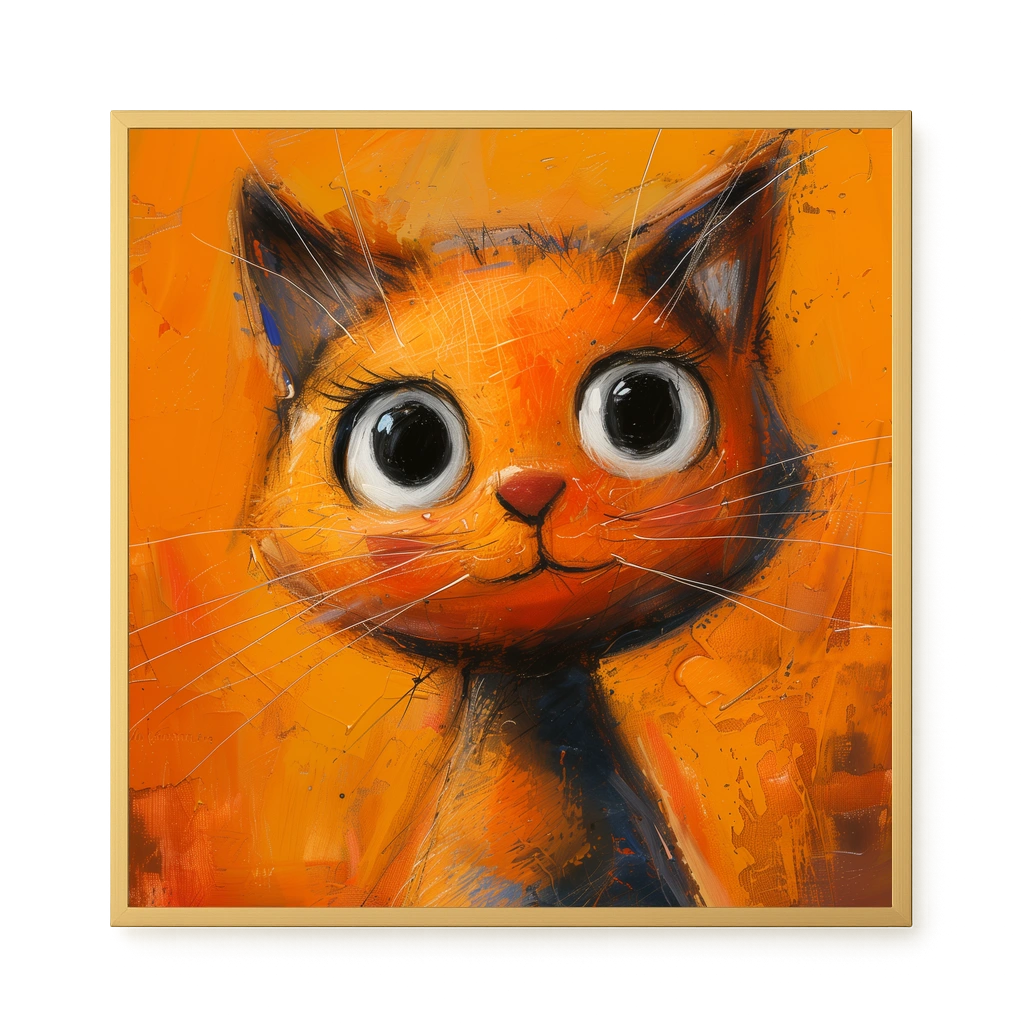 Orange Cat Canvas Wall Art