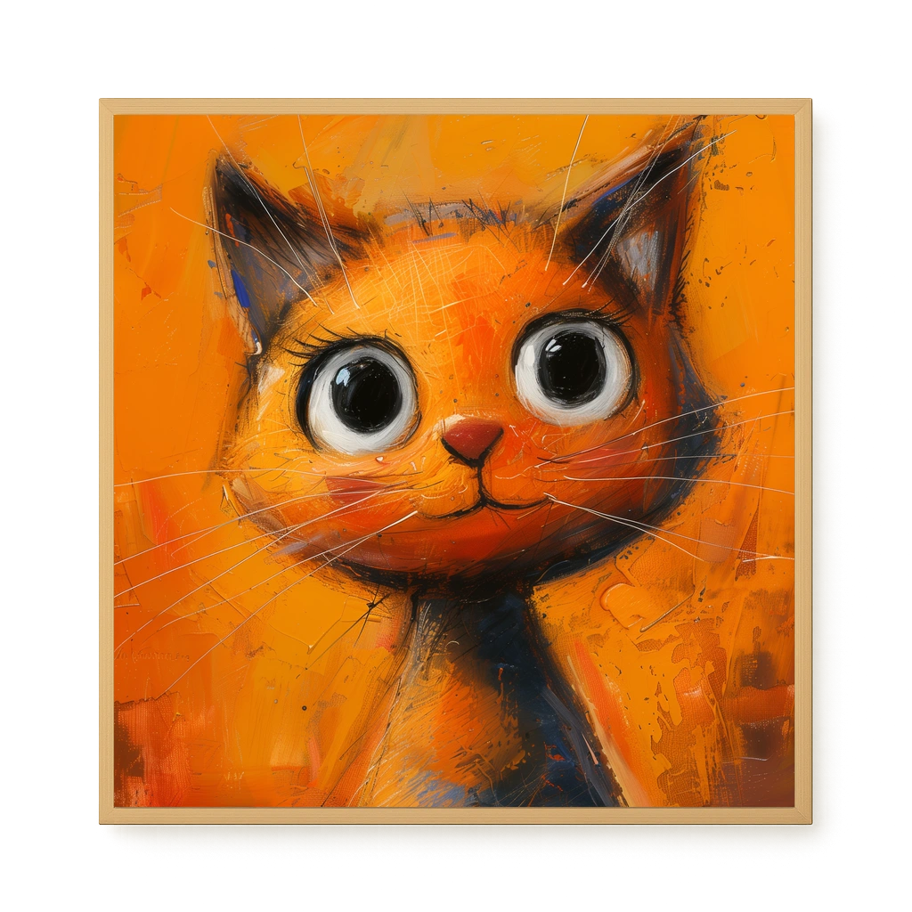 Orange Cat Canvas Wall Art
