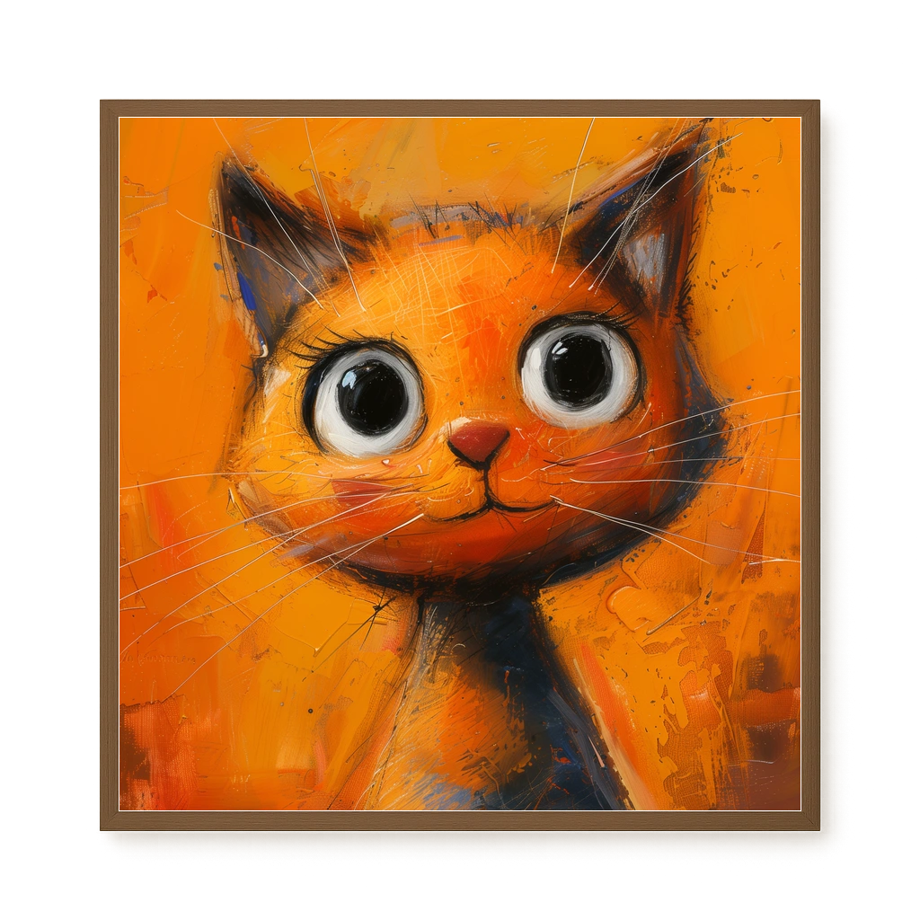 Orange Cat Canvas Wall Art