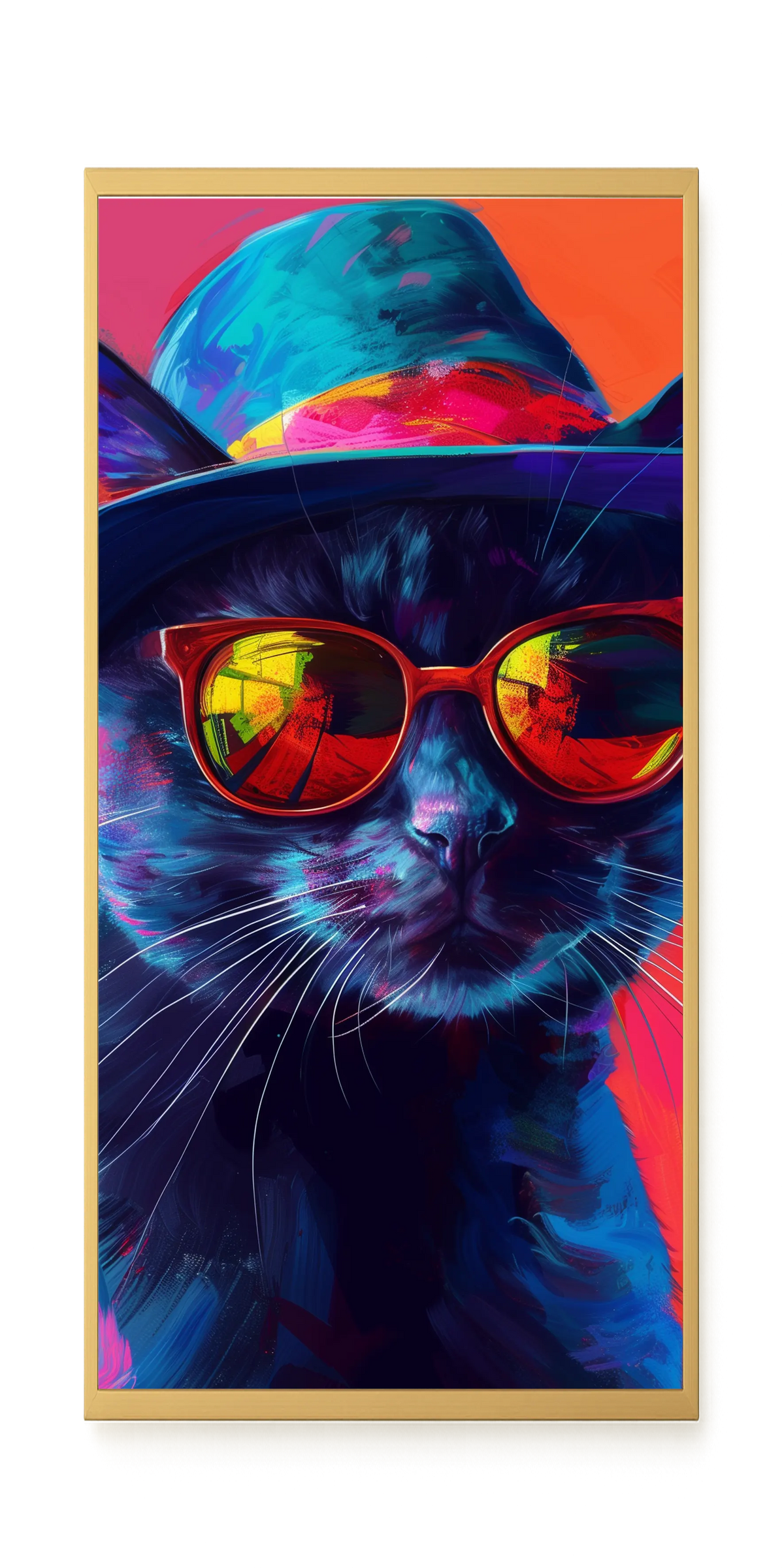 Hat Cat Canvas Wall Art