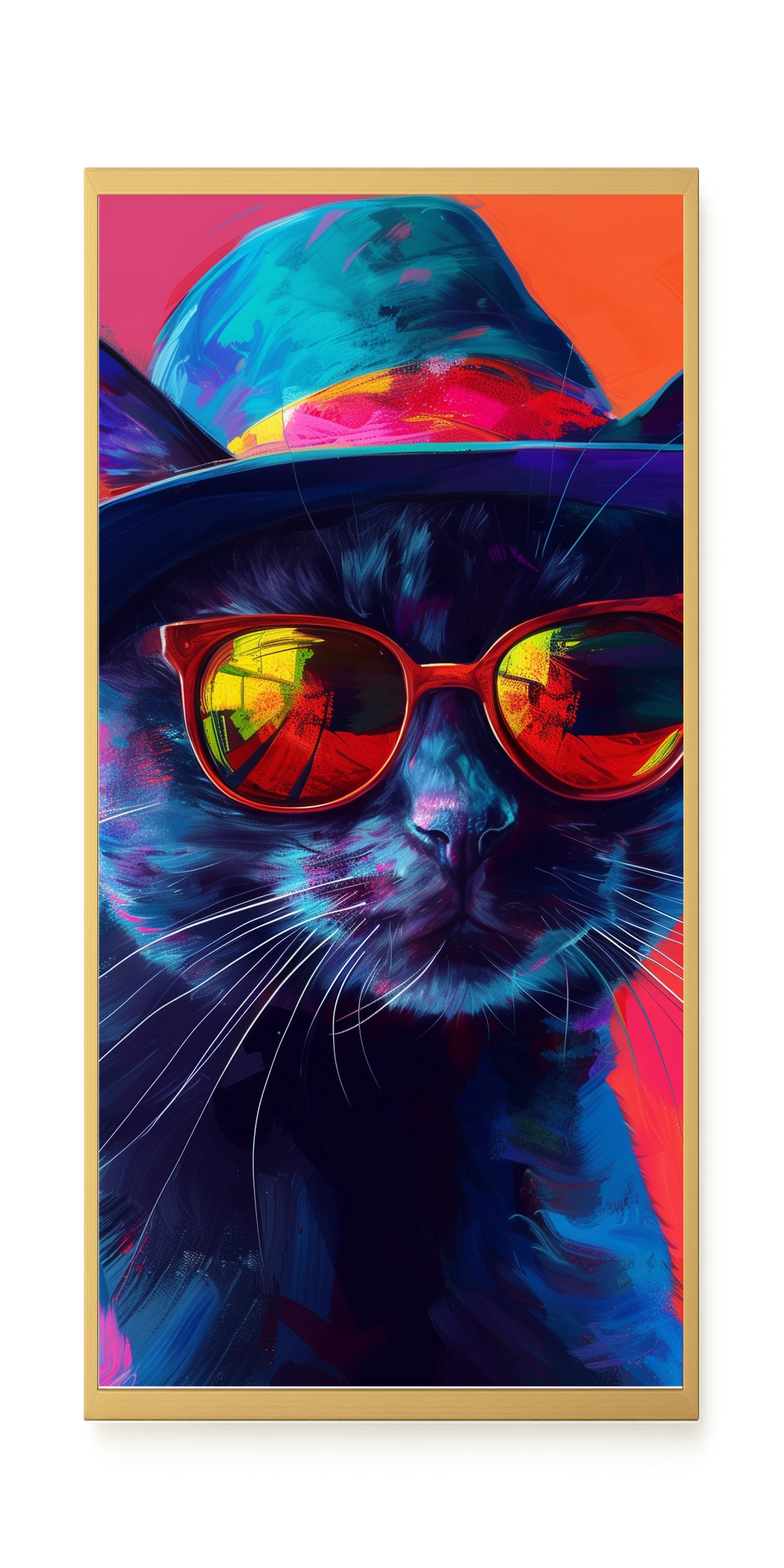 Hat Cat Canvas Wall Art