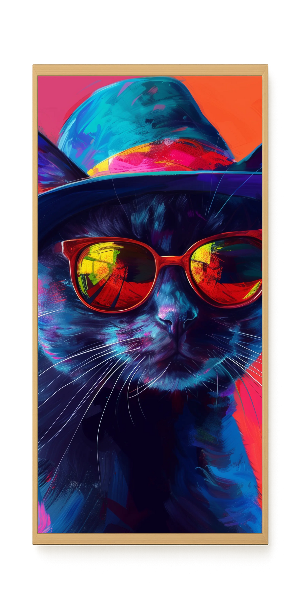 Hat Cat Canvas Wall Art