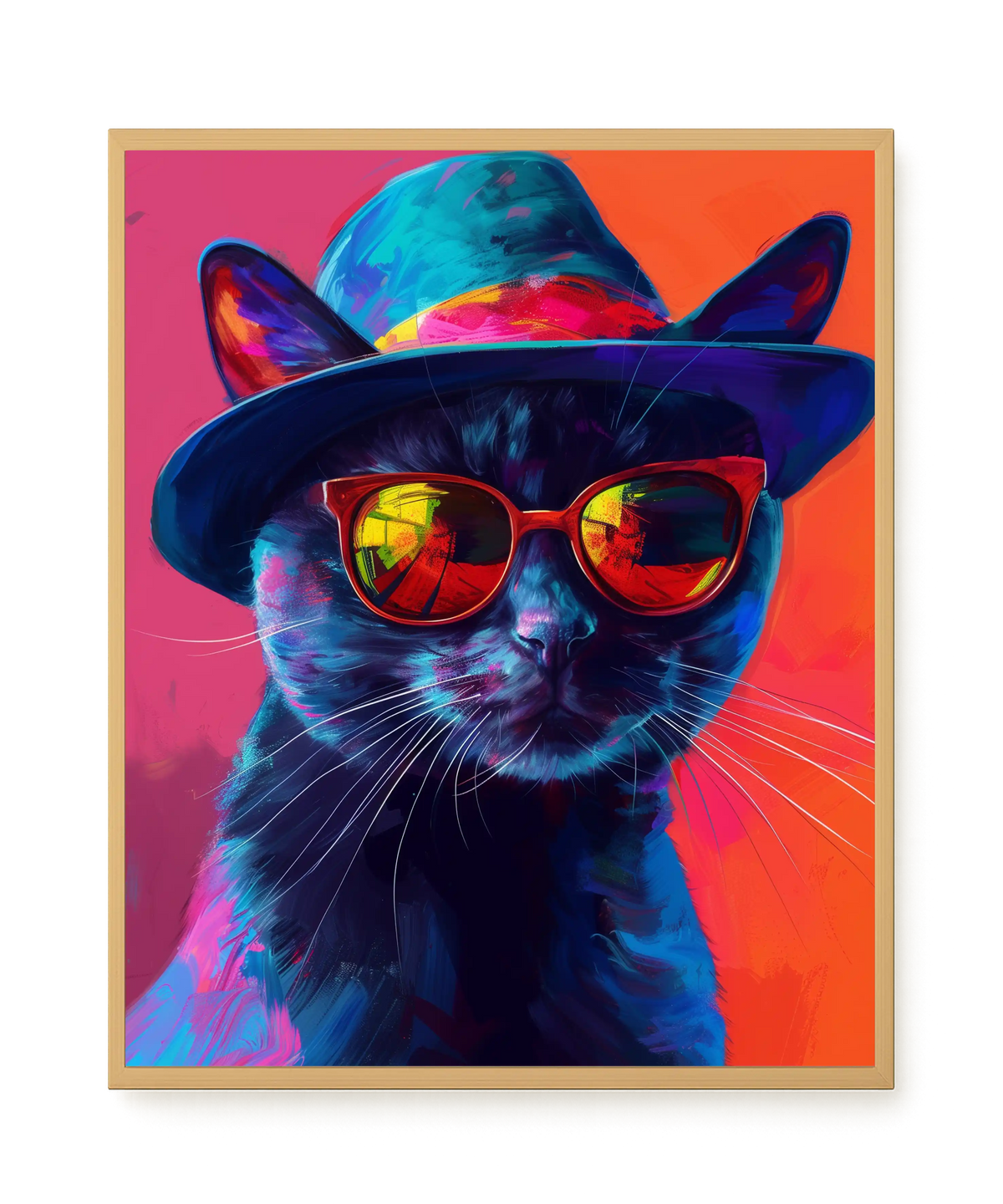 Hat Cat Canvas Wall Art
