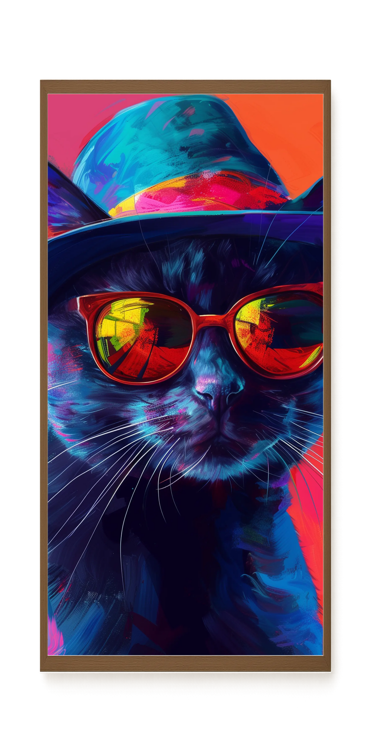 Hat Cat Canvas Wall Art