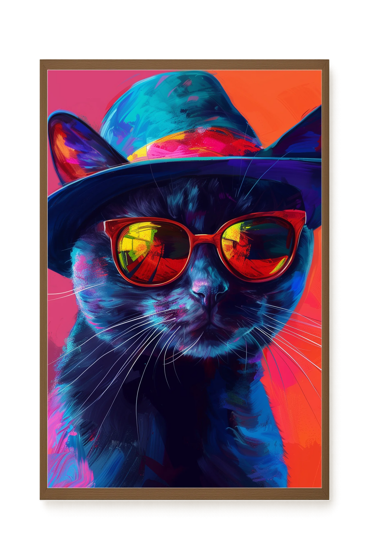 Hat Cat Canvas Wall Art